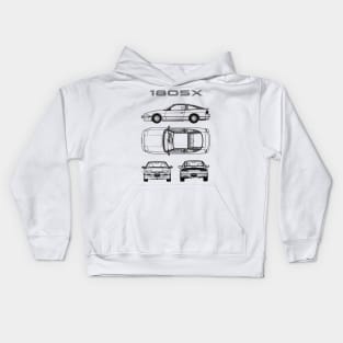 Nissan 180SX Blueprint Kids Hoodie